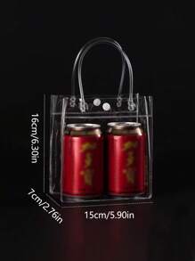 20pcs/Pack (20*20*8cm) Birthday Party Gift Bags, Transparent Reusable Waterproof Multipurpose Holiday Gift Tote Bags