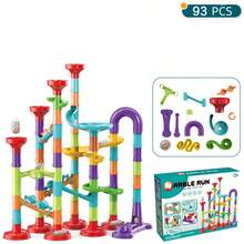 50/76/93/113/142/197pcs Large Size Marble Race Track Toys, Colorful Track Pipe Blocks, Creative Construction Toys For Ages 3+,Building Blocks Game For Girls Boys Christmas Stocking Stuffers Gifts (Colours And Details Are Random) - Multicolor - View 11