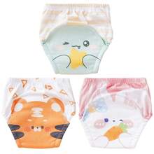 5pcs/Pack Baby Washable Potty Training Pants With Printed Patterns, Reusable Baby Underwear For Toilet Training, Suitable For Newborn, Toddler Boys And Girls