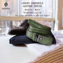 1PC DOOPAI Men's Crocodile Pattern Automatic Buckle Belt, S Casual Men's Belt 1 1/8" - The Perfect Belt For Daily Wear, Perfect Gift For Him Fall, Autumn, Halloween Autumn-Winter Accessories,Suitable For Teens, Youth,Men,Casual, Outdoor, Athletic, Vacation, Graduation Gifts, Birthday, Daily Wear - A - View 6