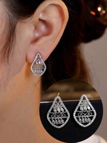 2pcs/Set Minimalist Hollow Design Ladies Earrings & Necklace Fashion Jewelry Set, Cross-Border New Arrival