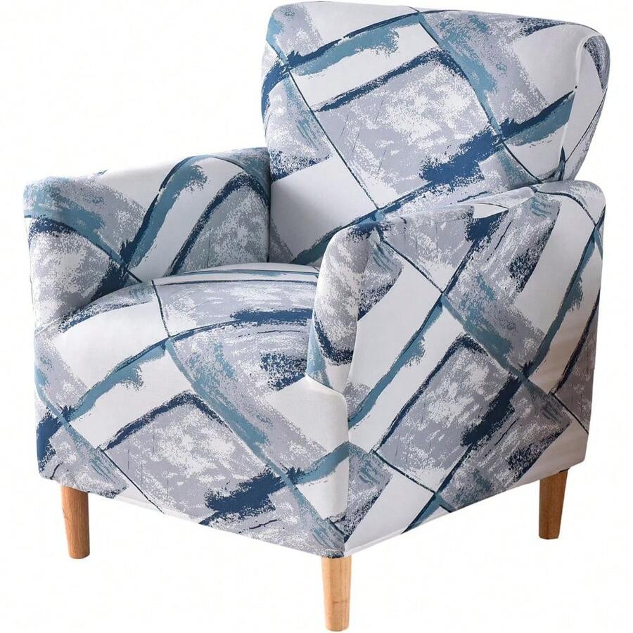 Local Delivery - Banquet Armchair Slipcover Printed Chair Covers With Arms Stretch Club Chair Slipcover Soft Armchair Sofa Covers Anti-Slip Furniture Protector For Dogs Pets Home Living Room Decor, 14 - 19 - 查看 1