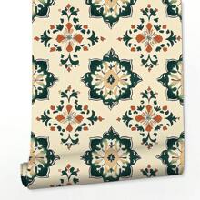 1 Rolle Vintage Stil Selbstklebende Tapete - Polygonales Blumen Muster, Abziehen und Aufkleben, Abnehmbar, Wasserfestes Kontaktpapier, Geeignet für Wohnzimmer, Schlafzimmer, Esszimmer, Flur, Heimdekoration, Schrank, Bücherregal, Möbel, Wandkunst, Sommerdekoration, Feiertagsdekoration Geschenk