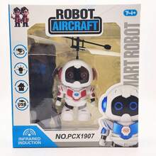 1 件多色遥控机器人无人机，智能感应可充电飞行器，悬停电动闪光派对玩具，耐撞长电池寿命，男孩派对礼物，带 USB 充电线，2 个遥控选项（手持和背带）