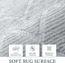 Area Rug For Living Room 9x12: Large Washable Boho Moroccan Rugs Geometric Neutral Rug, Non-Slip Foldable Morden Farmhouse Indoor Floor Carpet For Bedroom Dining Table Home(Modern Grey,9'x12') - Grey - View 9