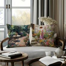 4 capas de almofadas com estampa floral vibrante, 45 x 45 cm, com estampa de girassol e flores silvestres coloridas | Capas de almofada decorativas de poliéster macio com fecho de zíper lavável à máquina | Ideal para decoração de sala de estar, quarto e sofá, sem enchimento incluso