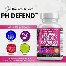 Clean Nutraceuticals Women's Vaginal Probiotics – 20 Billion CFU With Cranberry, D-Mannose & Prebiotics | PH Balance, Odor & UTI Support | Feminine Health & Vaginal Flora Defense | 60 Capsules (Pack Of 1) - 1 Bottle - 查看 4