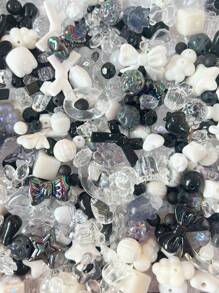 50/100g Cuentas acrílicas de colores variados, en formas de flores, lazos, estrellas y corazones, para hacer joyas, pulseras, collares, cadenas de teléfono móvil y accesorios hechos a mano