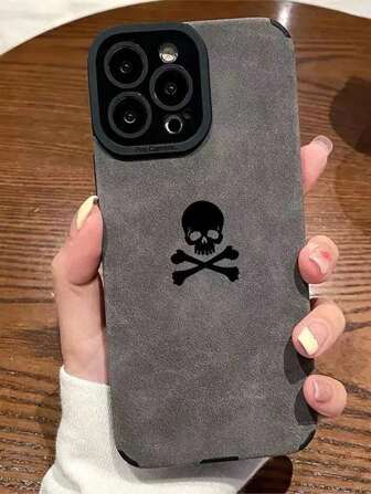 Skeleton 1pc Leather Skull Phone Case Compatible With Apple 15 ProMax, Also Compatible With 11/11 Pro/11 ProMax, 12/12 Pro/12 ProMax, 13/13 Pro/13 ProMax, 14/14 Pro/15/15 Pro/15 ProMax, 16/16 Pro/16 ProMax, OPPO Phones, Great Gift For Boyfriend/Girlfriend