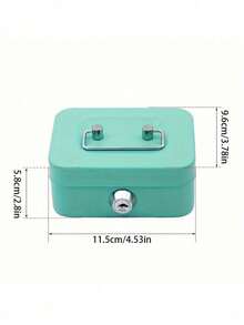1pc Secure Metal Cash Storage Box - Money Banks With Key Lock, Top Handle Holder, Adult Piggy Bank, Coin Saver, Cash Register For Daily Office Use, Perfect Halloween, Gift Idea Birthday Gifts Graduation - Multicolor - View 4