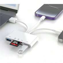 huaxunyuan 5-in-1 Speicherkartenleser für Kamera & Handys | USB OTG-Adapter, TF/SD-Kartenleser | Handyzubehör mit Micro-SD-Slots | Universal für USB C/USB A-Geräte | Unterstützt SD/SDHC/SDXC/Micro SD/MMC | Digitalkamera-Zubehör | Micro-SD-Kartenleser mit Lade-Funktion für Telefon/Tablet