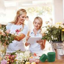 2/3/6pcs 花泥块 - 绿色花泥海绵，适用于各种鲜花和人造花，家居、婚礼、派对、酒店和花店DIY工艺塑料花泥，干湿两用，圆形可切割花泥砖 - 綠色 - 查看 7