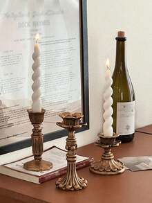 Bộ 1 chiếc giá nến/chân nến cổ điển kiểu Pháp, đồ trang trí nhà cao cấp, đế nến, trang trí bữa tối dưới ánh nến, trang trí bàn ăn, trang trí bàn làm việc, bữa tối lãng mạn dưới ánh nến. - Nhiều màu - Xem 10