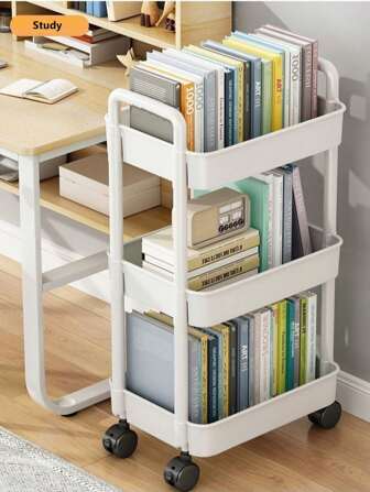 Chariot de stockage sur roulettes à 3/4 niveaux, boîte de rangement pour sous-vêtements avec des tubes épais et une capacité de charge élevée, étagère de rangement à plusieurs niveaux, convenant pour la cuisine, la chambre à coucher et le camping extérieur, conception en plastique durable, chariot de stockage multifonctionnel | Étagère moderne | Étagère de rangement solide