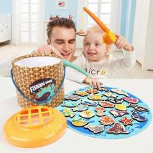 Toddler Fishing Game - Kids Woodedn Magnetic Fishing Toys Gifts For 3 Years Old Girls Boys, Fine Motor Skills For Toddler