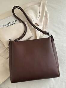 新款奢华PU皮革时尚设计手提包 - 咖啡 - 查看 8