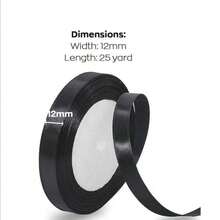 1pc 1/1.2/2CM X25 Yards Polyester Black/White/Beige Ribbon, Suitable For Gift Wrapping, Party Favors, Wedding Decoration, Bow Making, Bouquets, Sewing Projects And Crafts - Black - View 11