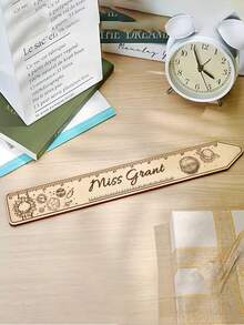 1 件定制个性化木尺教师节礼物木尺学校用品返校礼物教师尺 - 彩色 - 查看 5