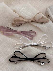 4pcs Women's New Fashion Simple Bowknot Hairpins Spring Clips Barrette Hair Accessories, Claw Clips, Clips For Hair, Hair Slide, Hair Claws, Winter Outfit For Women, Bows, Cute, Classy, Head Accessories - 4pcs Hairpin Combination - View 11