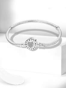 1 buc Glamorous 16-22 CM Real 925 Sterling Silver Twist Heart Foundation Lanț Brățară pentru femei Cadou de petrecere Bijuterii Fine pentru doamne