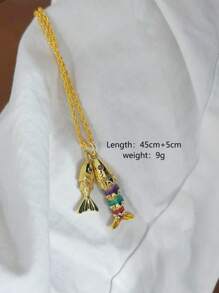 Ein Stück, Kette mit Künstlicher Perlen Jungfrau Maria Anhänger, Koi Glücksbringer Anhänger für Damen, exquisit und elegant, geeignet für Mädchen als tägliches Accessoire
