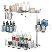 Giá đựng mỹ phẩm xoay 360 độ, giá đựng đồ chăm sóc da nhiều tầng, 4 khay xoay, giá đựng nước hoa để bàn phòng tắm, giá đựng đồ dùng nhà bếp kiểu Lazy Susan. - Trong sáng - Xem 10