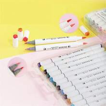 12/24/36/48 Farben Doppelköpfiger, wasserbasierter Acrylmarker Stift Set, schnelltrocknend, weicher Kopf, Student Graffiti Stift, wasserfest, weiß, Wasserfarben Markerstift, Schulbedarf, Schulanfang