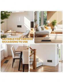 Floor Register 4x10, Floor Vent Covers, Heavy Duty Steel Walkable Floor Vents, For Sidewall And Floor, Brown 10 Pack - 4 Inches X 10 Inches, 10 Pieces, Brown - View 7