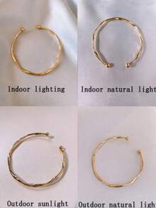 1件扭纹设计手镯，休闲时尚百搭配饰 - 彩色 - 查看 4