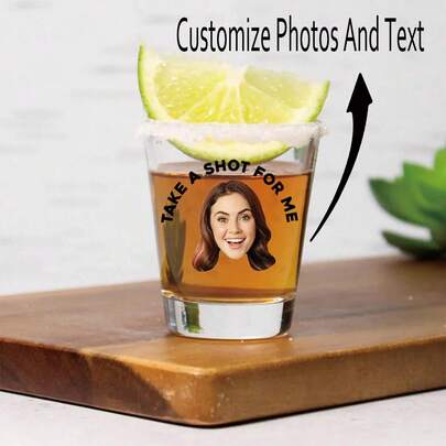 Customized Shot Glass With Picture, Custom Birthday Shot Glasses, Funny Shot Glasses, Personalized Face Party Favors, Shot Glass With Face