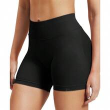 VOYJOY Women Workout Impact Shorts 3.6"/ 4.5"/ 6" Scrunch Butt Lifting Gym Seamless Booty Biker Shorts - Black - View 7
