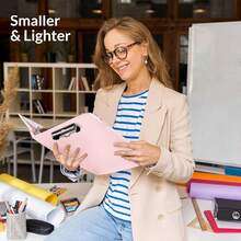 Neww  3 Ring Binder  Clipboard,1 Inch Binder, 13.2" * 10.2" PU Clipboard Binder  Notepad & 5 Dividers  5 Pockets, Labels, Clipboard Folder Great For School Office(Fit Letter Sized Paper) - Pink Letter Size - 1 Inch - View 6