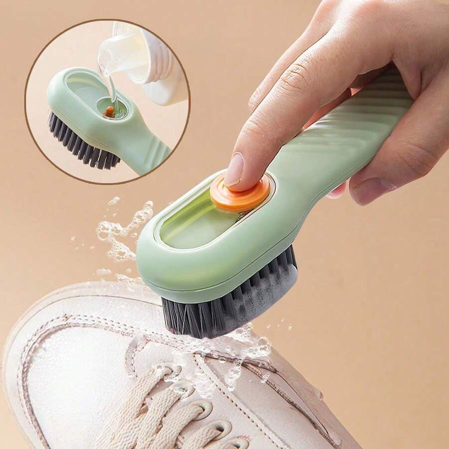 1pc Creative Shoe Brush, Multi-Function Special Brush, Shoe Washing Tool With Soft Bristles That Do Not Hurt Shoes, Household Laundry Brush, Liquid Shoe Brush, No Electricity Required, Very Suitable For Bathroom, Kitchen, Laundry Room Cleaning, Multi-Function Shoe Brush With Integrated Soap Box, Used To Easily Clean Shoes