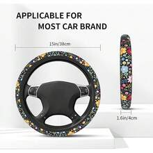 New Cute Flower Steering Wheel Cover 15 Inch For Women Men, Neoprene Anti-Slip Floral Car Steering Wheel Grip Wrap Car Accri Protective Case Cover For Vehicle Truck SUV - 花朵 花卉 均碼 - 查看 5