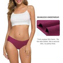 ALTHEANRAY Women's Seamless Hipster Underwear No Show Panties Soft Stretch Bikini Underwears Multi-Pack - Color13 - 查看 2