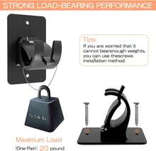 6-Pack Curtain Bracket Holders, Universal Self-Adhesive Wall Mounts, Fits 0.6'' To 1.5'' Rods, Black - 黑色 - 查看 5