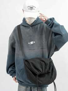 1 szt. Nowa minimalistyczna torba ze ściągaczem - męska torba na ramię w jednolitym kolorze - torebka w stylu retro - torba typu cross-body dla studenta college'u dla mężczyzn