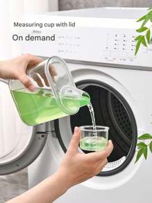 1pc Liquid Detergent And Fabric Softener Dispenser - Laundry Room Storage Box, Laundry Soap Dispenser Bottle, Bathroom Organizer, Bathroom Storage Jar