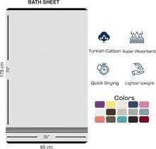 Jumbo Large Bath Sheets Towels 2 Pack Soft And Absorbent, Premium Quality 100% Cotton Towels (Light Blue, Bath Sheet) - 藍色 - 查看 10