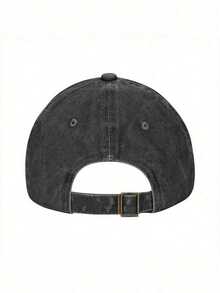Vintage Distressed Cotton Cowboy Hat, PUERTO RICO IS NOT A FLOATING ISLAND OF GARBAGE Print. Cotton Denim Hats, Baseball Caps, Trucker Caps. The Arched Brim Design Is Adjustable. - Black - View 2