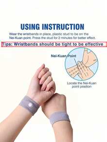 1 par de bandas contra el mareo, un regalo para mujeres embarazadas, pulsera contra el mareo por movimiento, pulsera contra el mareo por mar/aire, pulsera de alivio contra las náuseas por acupresión para usar en cruceros y viajes al aire libre