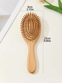 竹制椭圆按摩气垫梳，竹制发刷，天然木防静电梳，头皮梳理气垫造型工具，气垫发刷，加厚竹制顺发梳，按摩头皮，女士发刷/梳子，返校季，旅行度假必备，女士美发配件，发刷套装，梳子，卷发梳，顺发梳，女士发刷，头发，旅行，美发产品，美发工具，美发用品，理发师，理发配件，理发店，美发设备