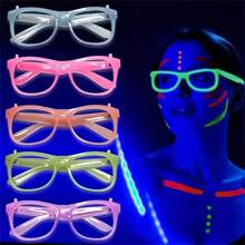 10 Peças Óculos Luminosos de Estilo Aleatório com Tema de Duende - Cores Fluorescentes Sem Necessidade de Baterias, Óculos de Festa de Plástico Durável para Halloween, Natal, Aniversário, Ano Novo, Dia dos Namorados e Eventos de Verão, Acessórios de Halloween, Óculos Festivos, Óculos Coloridos, Óculos Brilhantes