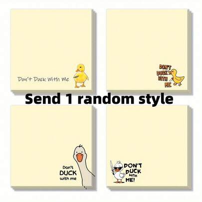 New 1Pcs Random Style Send Humorous Duck Paste Notes With Funny Duck Design For Office, School, Household Items - Perfect Gift For Students And Teachers, Office Supplies