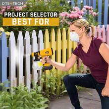 Paint Sprayer For Dewalt 20V MAX Battery, HVLP Spray Paint Gun With Brushless Motor And Copper Nozzle, 200W Cordless Paint Sprayer For Home Interior And Exterior, House Painting(Battery Not Included) - Multicolor - View 8