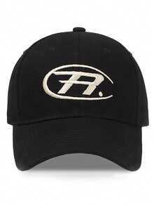 1pc Letter R Embroidered Soft Top Baseball Cap, Unisex Couple Cap, Retro Letter Design Sun Hat, Fashionable Travel Windproof Cap, Suitable For Travel, Hiking, Cycling - B - View 5