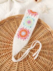 女士 Bandana 1 件镂空针织花头带，日常头饰发饰时尚发饰经典发带，发带