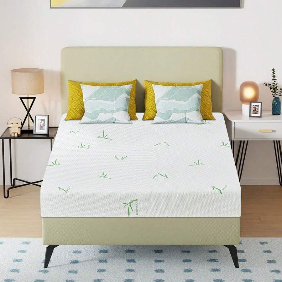 5 In 6 In 8 In CertiPUR-US Summer Cooling Bamboo Cover Memory Gel Foam Medium Firm Mattress For Pressure Relieving Mattress Supportive Edge Provide Peaceful Night Sleep - trắng - Xem 1