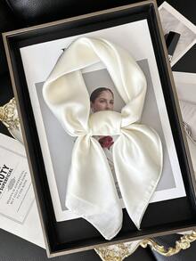 1pc 27.6" X 27.6" Women's Faux Silk Scarf, Solid Color Square Neckerchief, Bag Decor, Beach Wrap, Shawl For Sun Protection For Dress - A - View 17