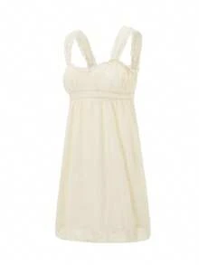 Women Summer Sleeveless Dress Floral Embroidery Loose Party A-Line Dress For Beach Club Streetwear - 黃色 - 查看 9